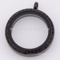 Chunky wholesale black lockets jewelry, round crystal magnetic pendants designers hot sale